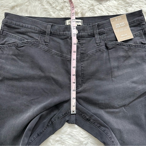 Madewell Jeans Kick Out Crop Mid-Rise Stretch in Beckley Wash 33 - Picture 11 of 13